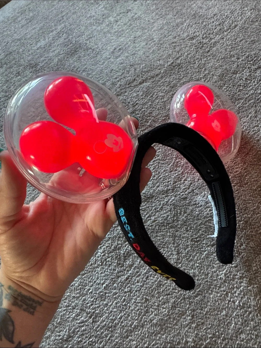 3 Disney Light-Up Red Bubble Ear Headbands - Set of 3